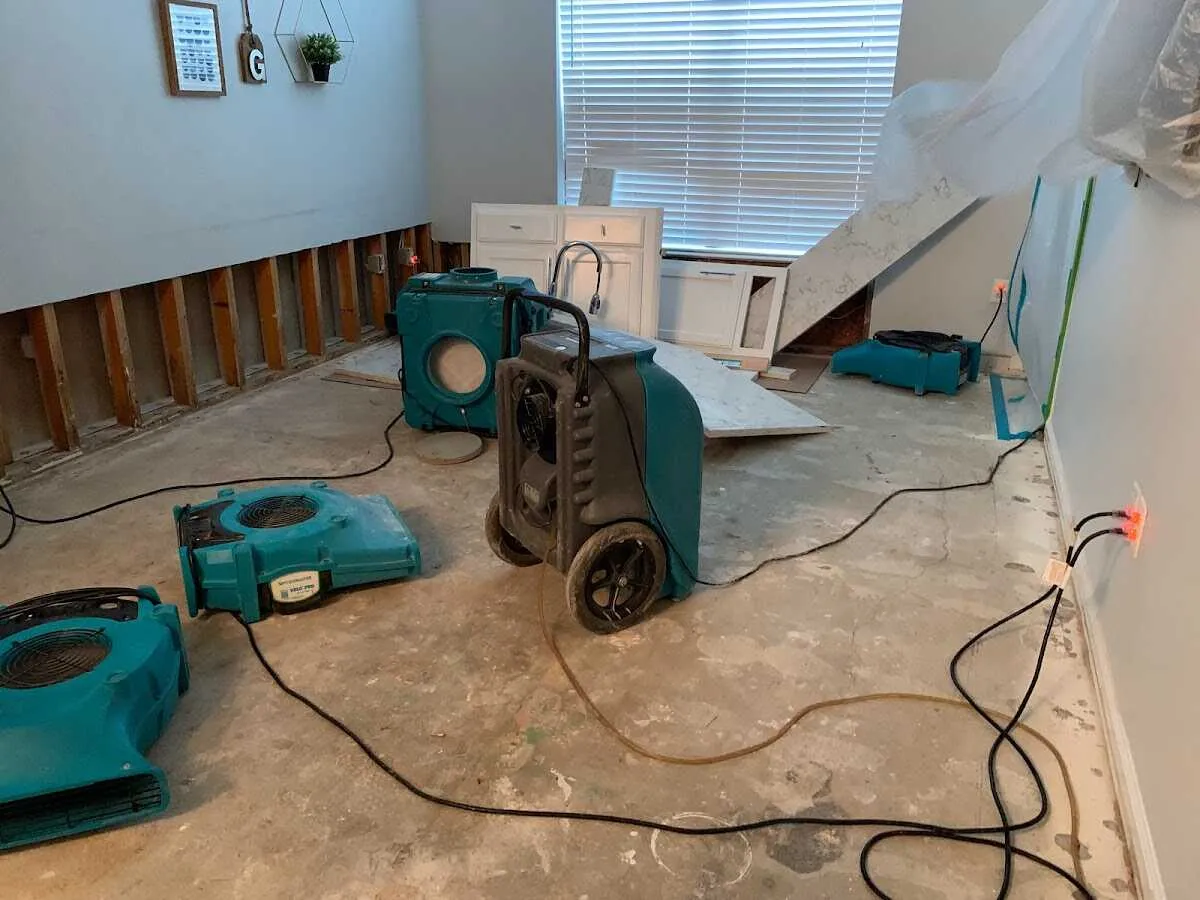 Dehumidifier in flood-cut room for Water Extraction & Removal in Cameron Park